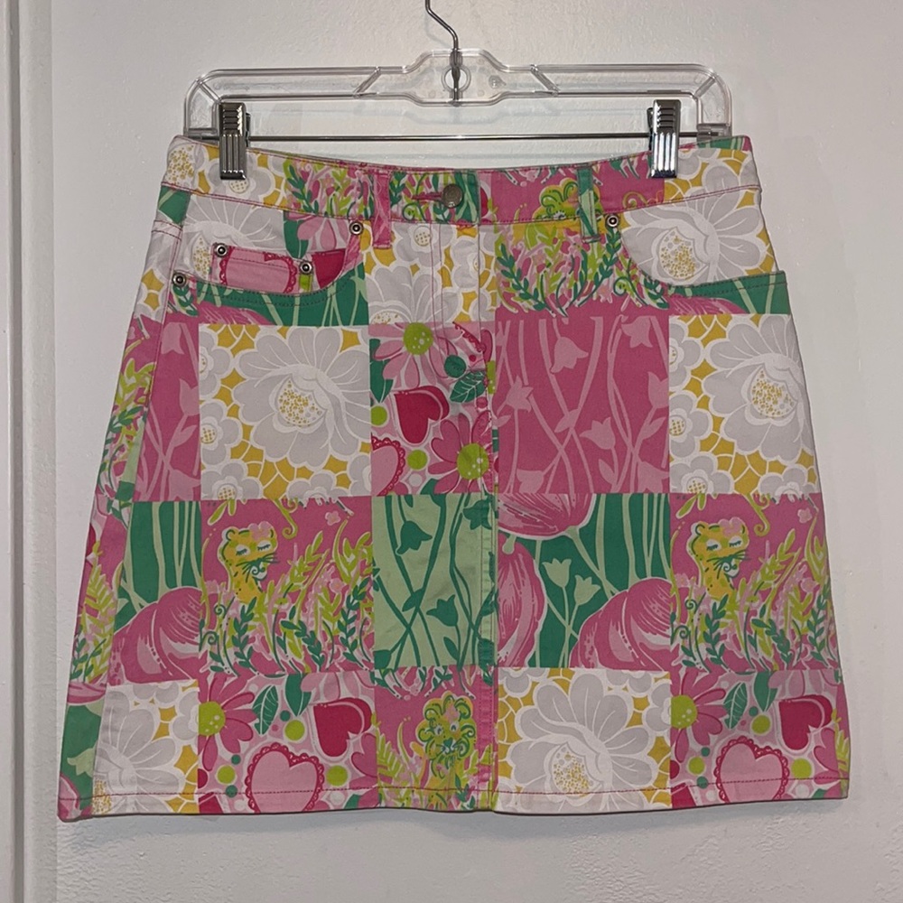 Lilly Pulitzer A-Line Patchwork Skirt - Size 2